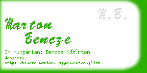 marton bencze business card